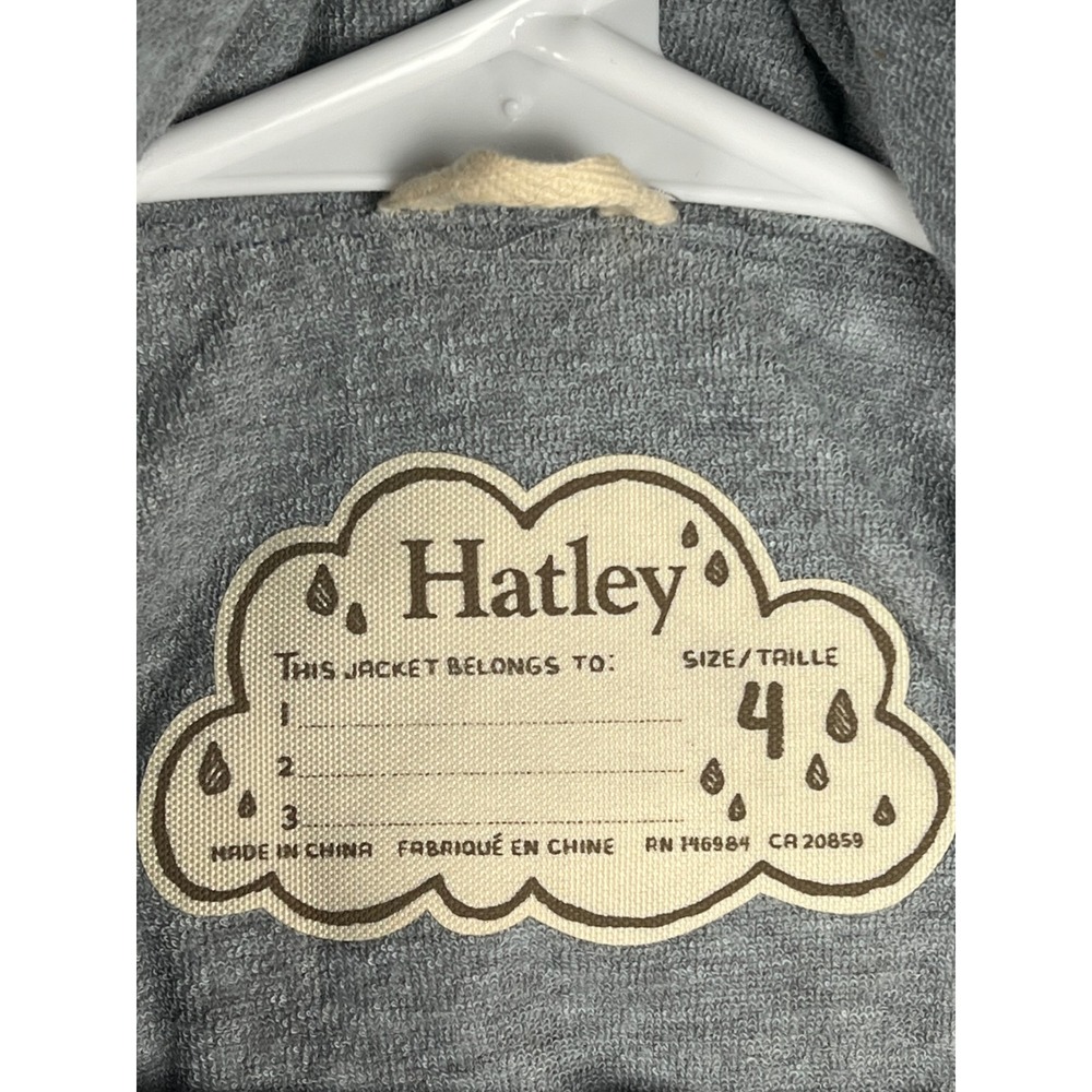 Hatley Kids Blue Dinosaur Print Hooded Rain Jacket Size 4 Waterproof Full Zip - Picture 2 of 14